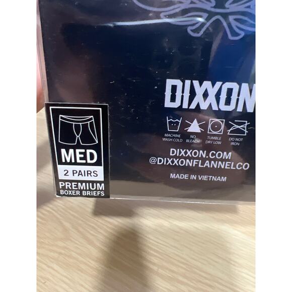 NIB Dixxon Flannel Company Mens Size M Premium Boxer Briefs Gray Logo 2 Pairs - Picture 2 of 2